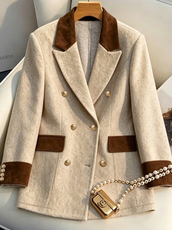 Jackets & Blazers - Women's New Autumn/Winter Casual Commute Basic Colorblock Blazer Jacket